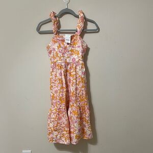 NWT Crewcuts by J.Crew Girls' ruffle-trim tiered dress~ Floral Orange and White